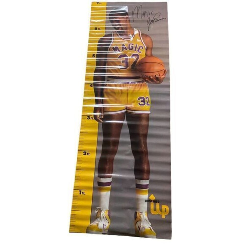Magic Johnson 1987 Measure Up LA Lakers Poster 82" X 30" Sealed In Plastic